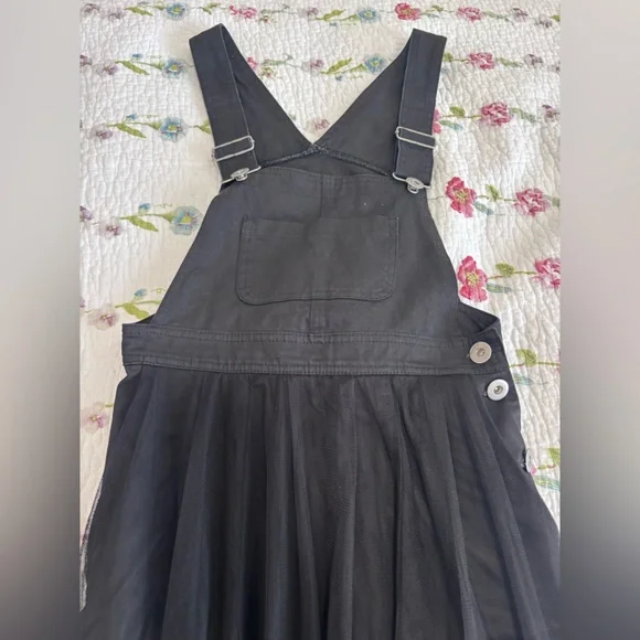 Black Midi Overall Dress - Picture 3 of 7